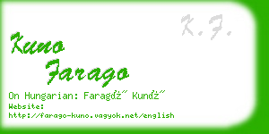 kuno farago business card
